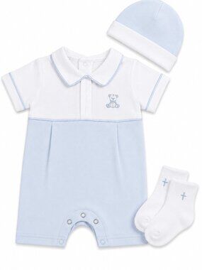 NWT Baby Essentials 3-Piece Baby Boy Christening Outfit Set Baptism Easter